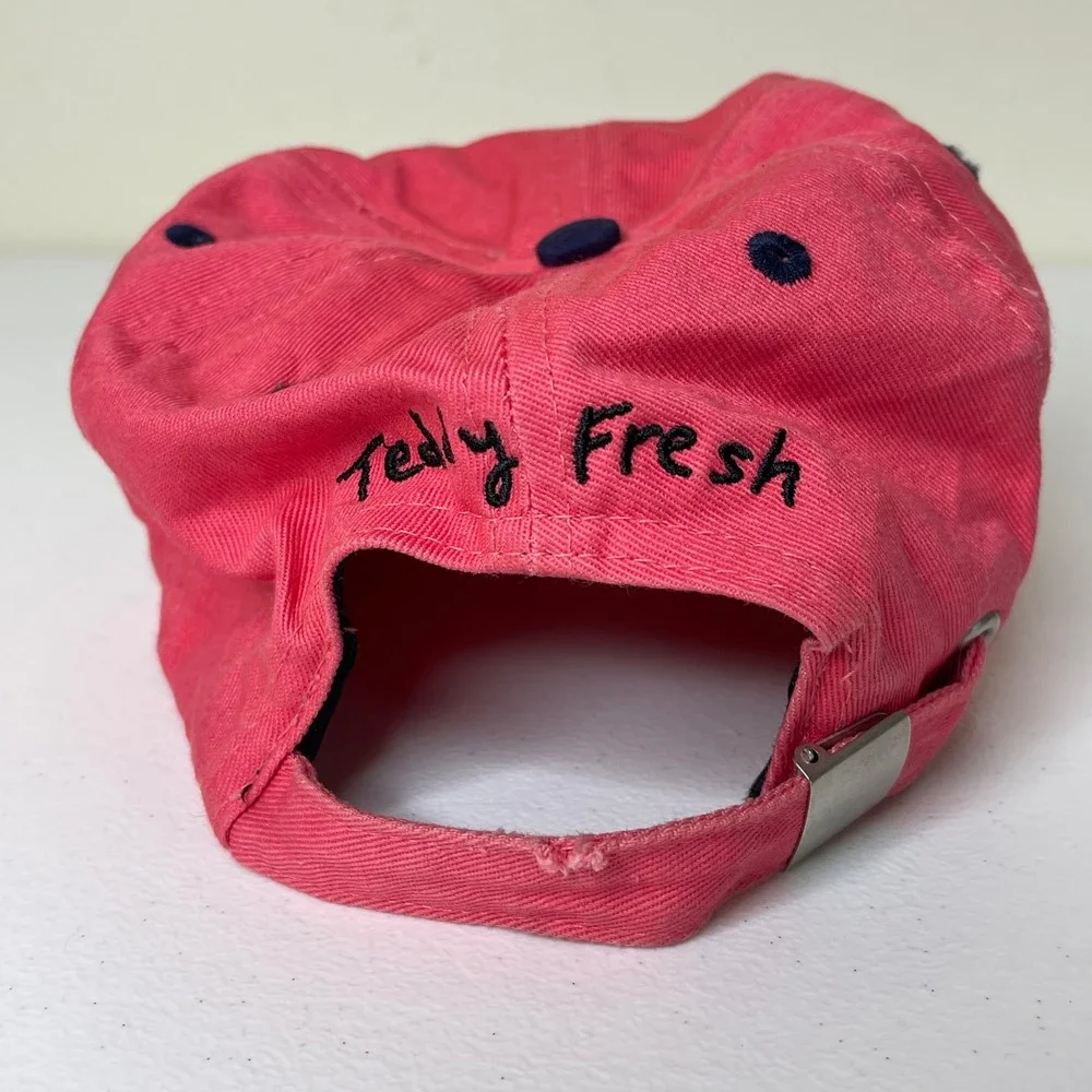 Teddy Fresh Hat Pink Blue Colorblock Baseball‎ Cap Embroidered Bear Adjustable
